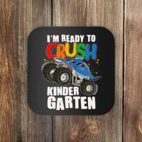 Funny I'm Ready To Crush Kindergarten Shark Monster Truck Coaster thumb 0