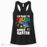 Funny I'm Ready To Crush Kindergarten Shark Monster Truck Women's Tank Top thumb 0