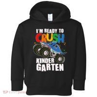 Funny I'm Ready To Crush Kindergarten Shark Monster Truck Toddler Hoodie thumb 0