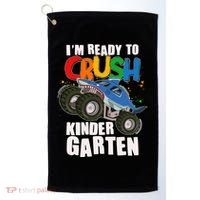 Funny I'm Ready To Crush Kindergarten Shark Monster Truck Golf Towel thumb 0