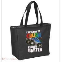 Funny I'm Ready To Crush Kindergarten Shark Monster Truck Tote Bag thumb 2
