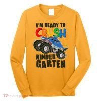 Funny I'm Ready To Crush Kindergarten Shark Monster Truck Long Sleeve Shirt thumb 0