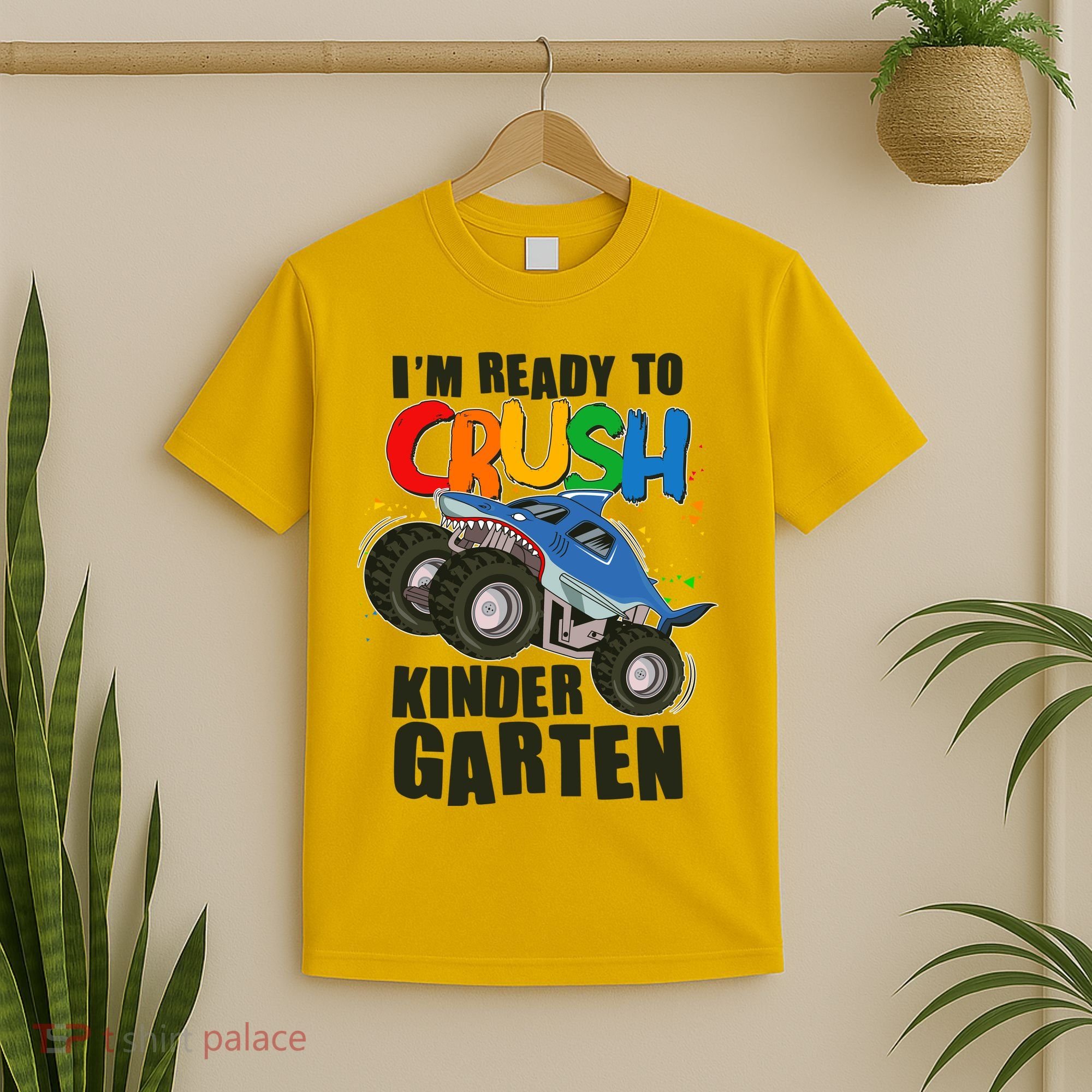 Funny I'm Ready To Crush Kindergarten Shark Monster Truck T-Shirt