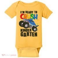 Funny I'm Ready To Crush Kindergarten Shark Monster Truck Baby Bodysuit thumb 0