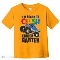 Funny I'm Ready To Crush Kindergarten Shark Monster Truck Toddler T-Shirt thumb 0