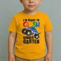 Funny I'm Ready To Crush Kindergarten Shark Monster Truck Toddler T-Shirt thumb 2