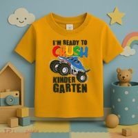 Funny I'm Ready To Crush Kindergarten Shark Monster Truck Toddler T-Shirt thumb 3