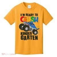 Funny I'm Ready To Crush Kindergarten Shark Monster Truck Kids T-Shirt thumb 0