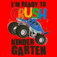Funny I'm Ready To Crush Kindergarten Shark Monster Truck Santa Hat thumb 1