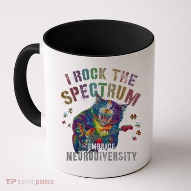 Funny I ROCK THE SPECTRUM Autism Awareness Dad Support Coffee Mug
