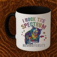 Funny I ROCK THE SPECTRUM Autism Awareness Dad Support Coffee Mug thumb 2