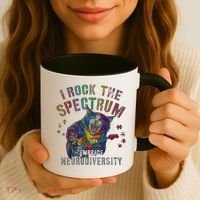 Funny I ROCK THE SPECTRUM Autism Awareness Dad Support Coffee Mug thumb 3