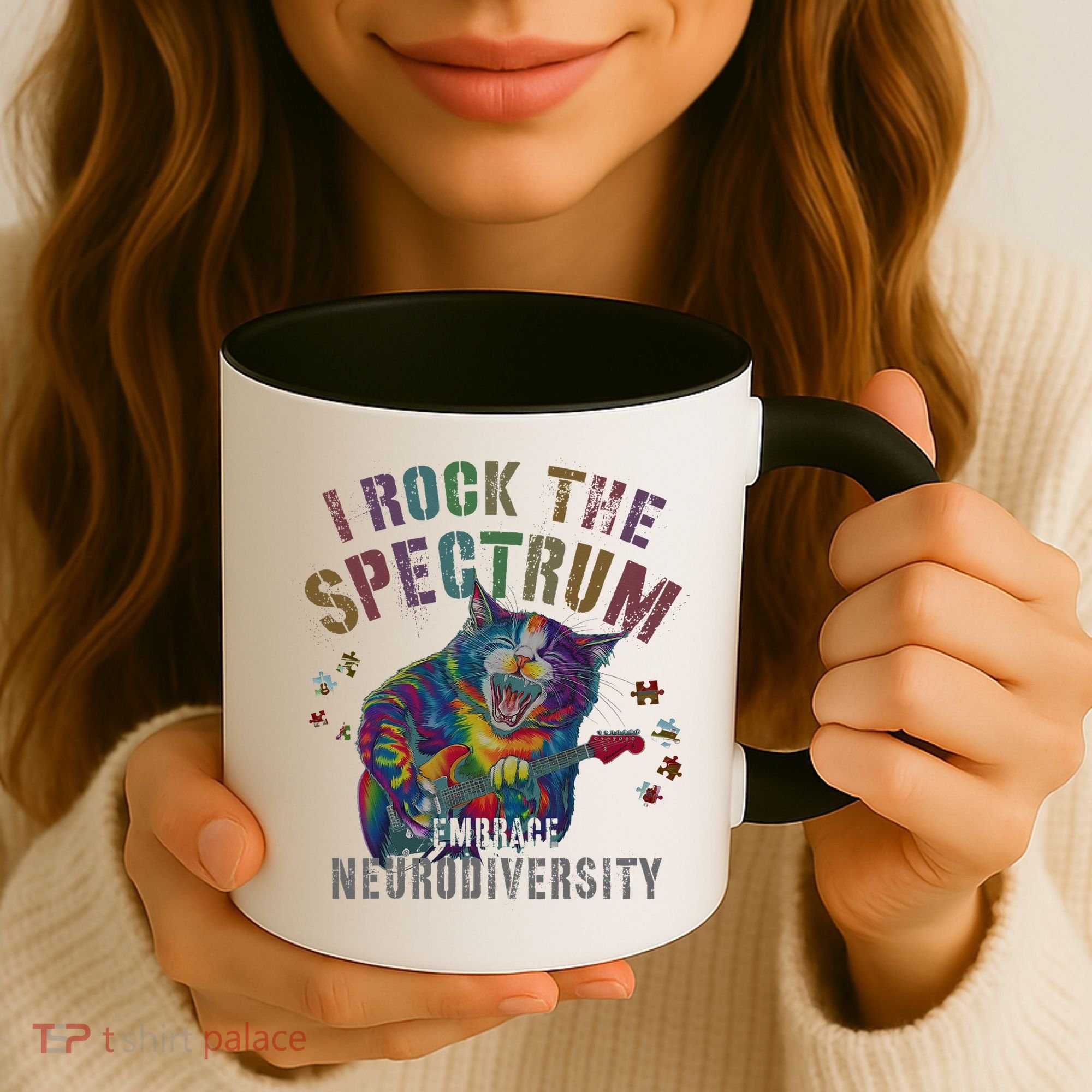 Funny I ROCK THE SPECTRUM Autism Awareness Dad Support Coffee Mug