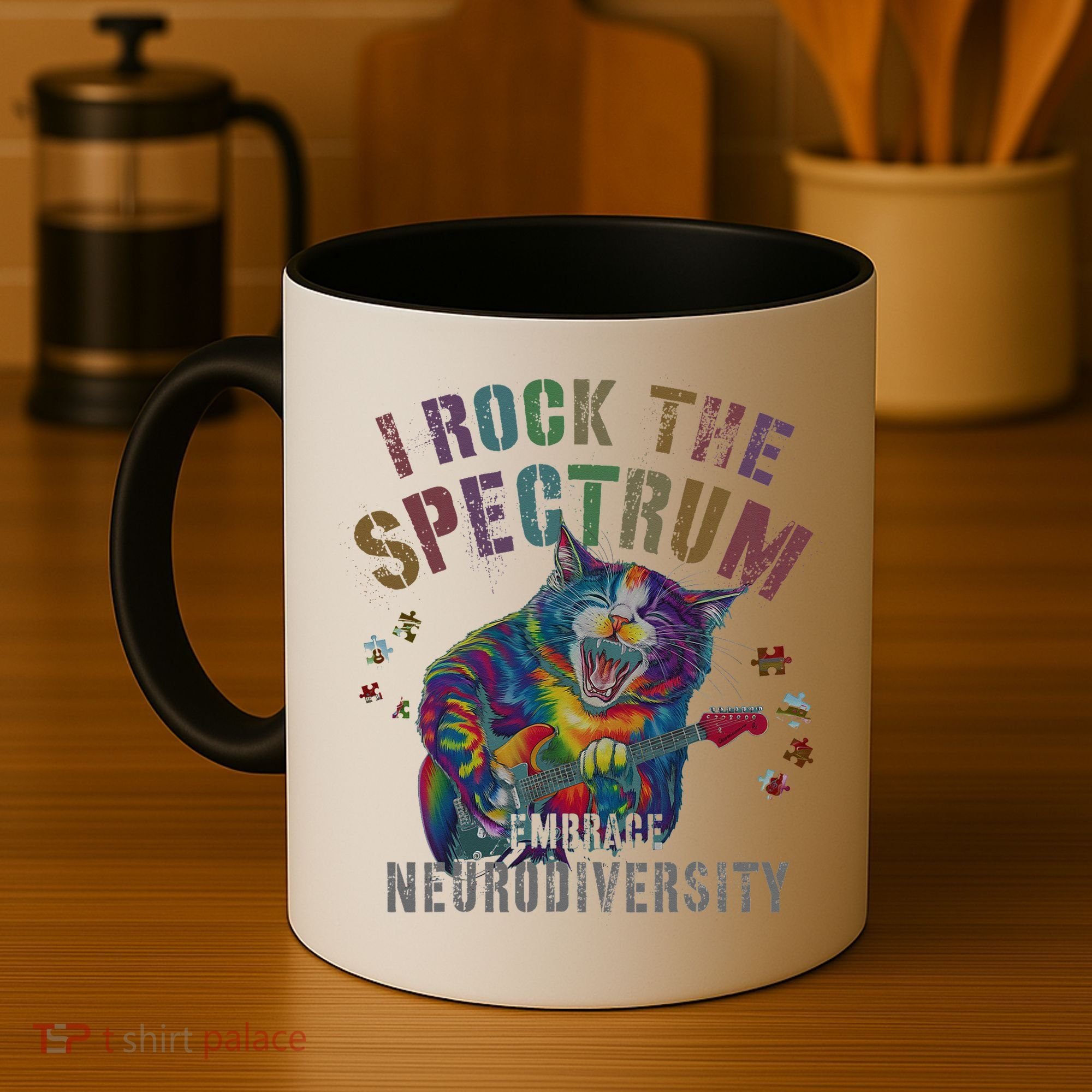Funny I ROCK THE SPECTRUM Autism Awareness Dad Support Coffee Mug