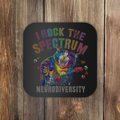 Funny I ROCK THE SPECTRUM Autism Awareness Dad Support Coaster