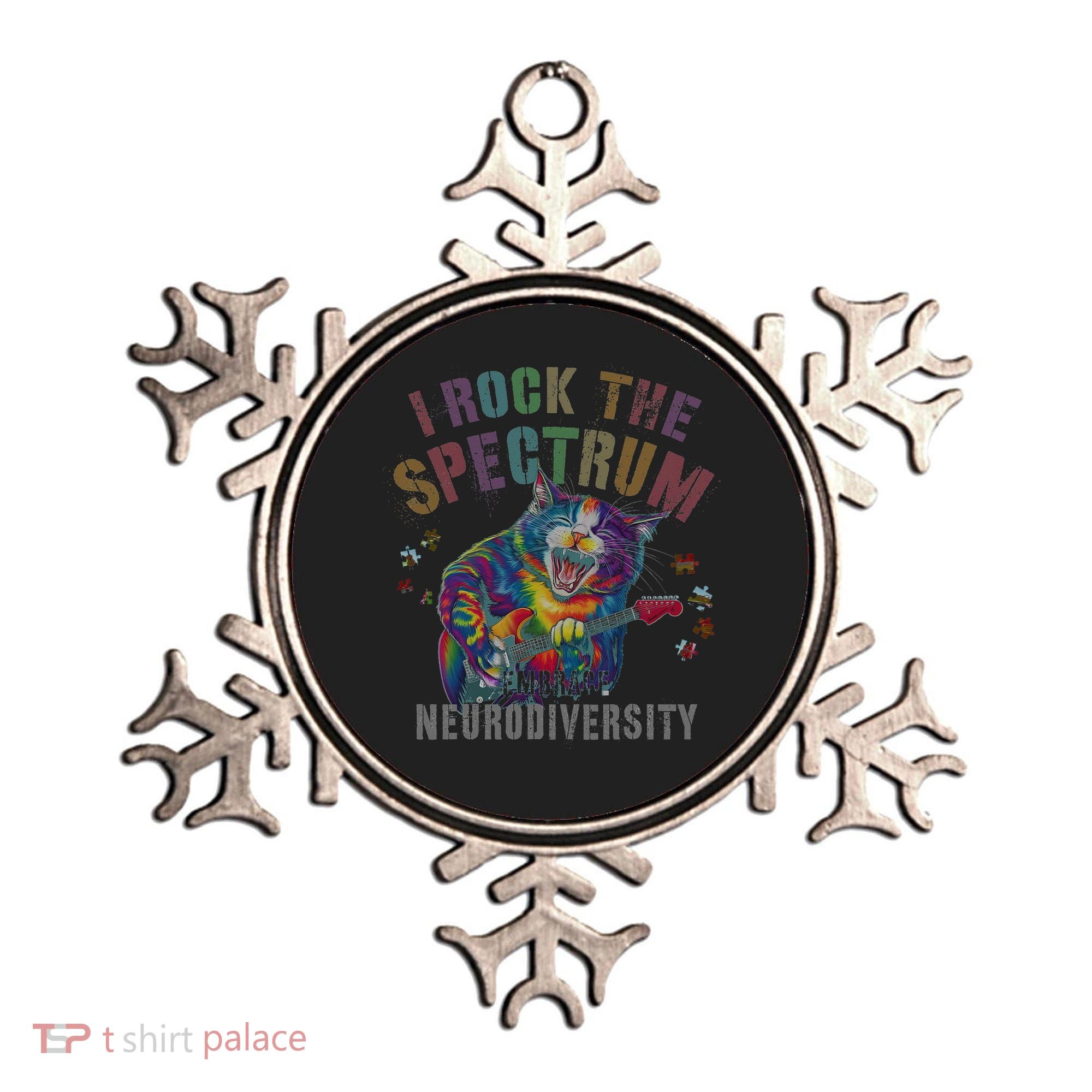 Funny I ROCK THE SPECTRUM Autism Awareness Dad Support Ornament