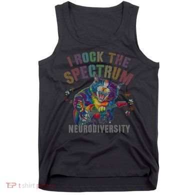 Funny I ROCK THE SPECTRUM Autism Awareness Dad Support Tank Top