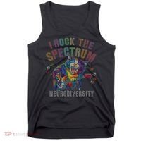 Funny I ROCK THE SPECTRUM Autism Awareness Dad Support Tank Top thumb 0