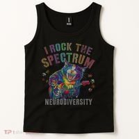 Funny I ROCK THE SPECTRUM Autism Awareness Dad Support Tank Top thumb 2