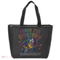 Funny I ROCK THE SPECTRUM Autism Awareness Dad Support Tote Bag thumb 0