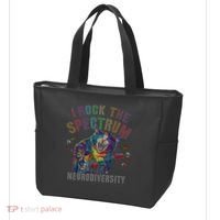 Funny I ROCK THE SPECTRUM Autism Awareness Dad Support Tote Bag thumb 3