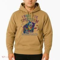 Funny I ROCK THE SPECTRUM Autism Awareness Dad Support Hoodie thumb 2