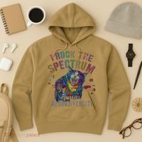 Funny I ROCK THE SPECTRUM Autism Awareness Dad Support Hoodie thumb 3