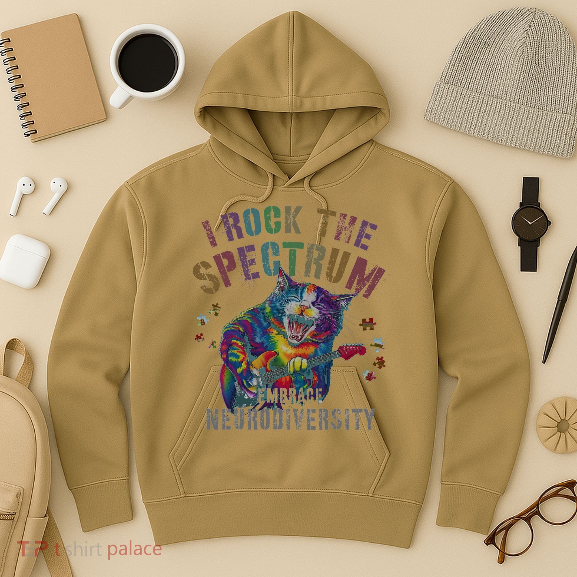 Funny I ROCK THE SPECTRUM Autism Awareness Dad Support Hoodie
