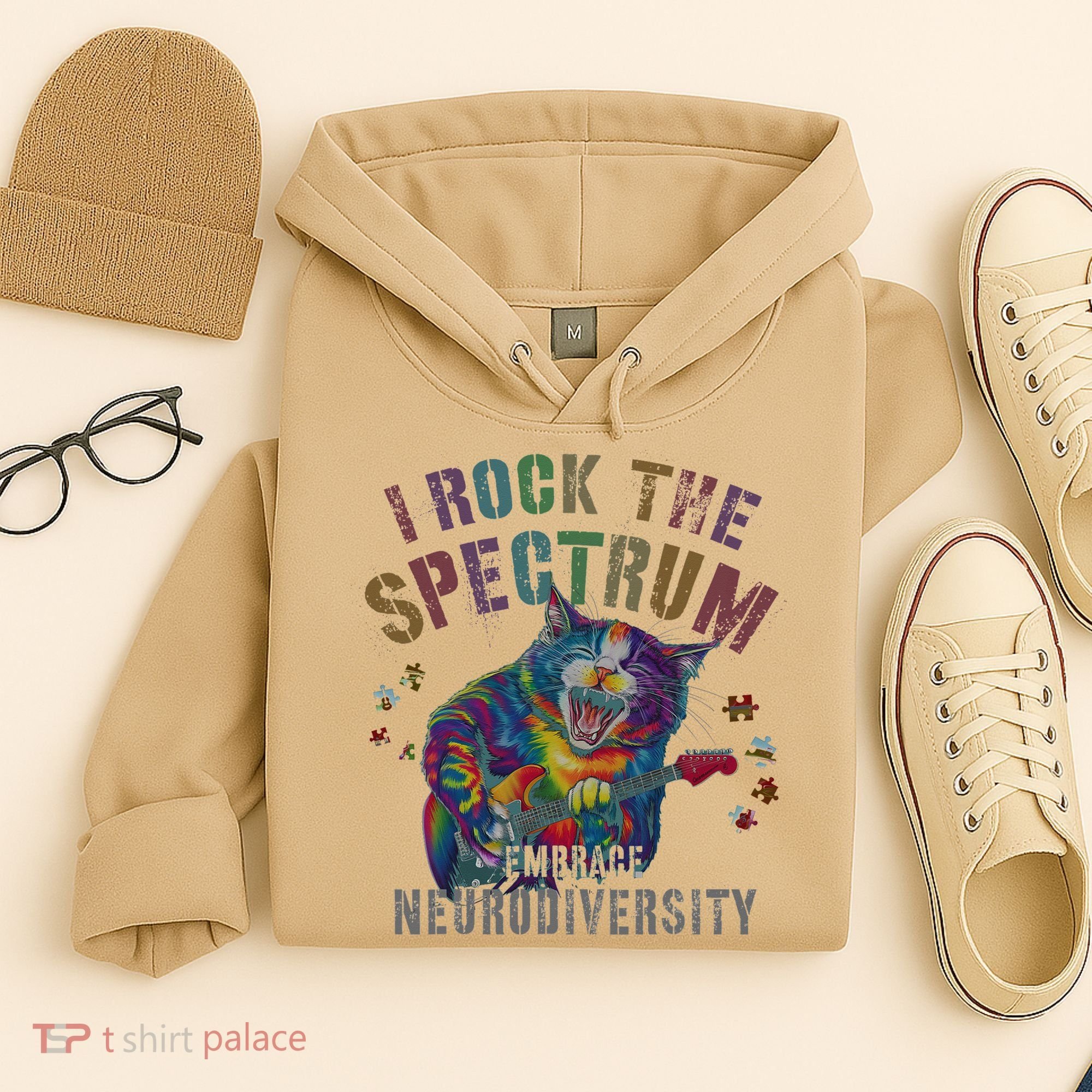Funny I ROCK THE SPECTRUM Autism Awareness Dad Support Hoodie