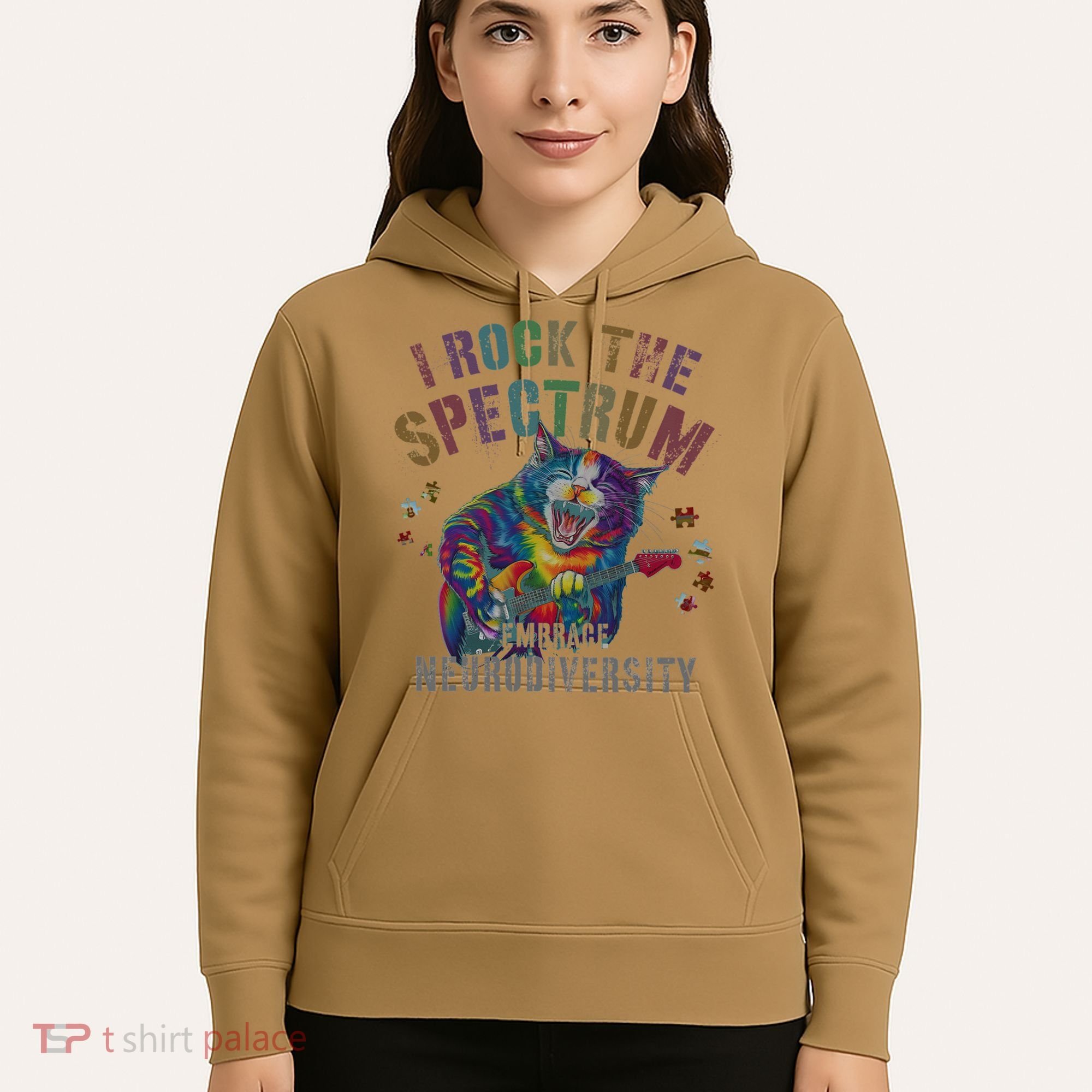 Funny I ROCK THE SPECTRUM Autism Awareness Dad Support Hoodie