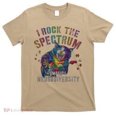 Funny I ROCK THE SPECTRUM Autism Awareness Dad Support T-Shirt