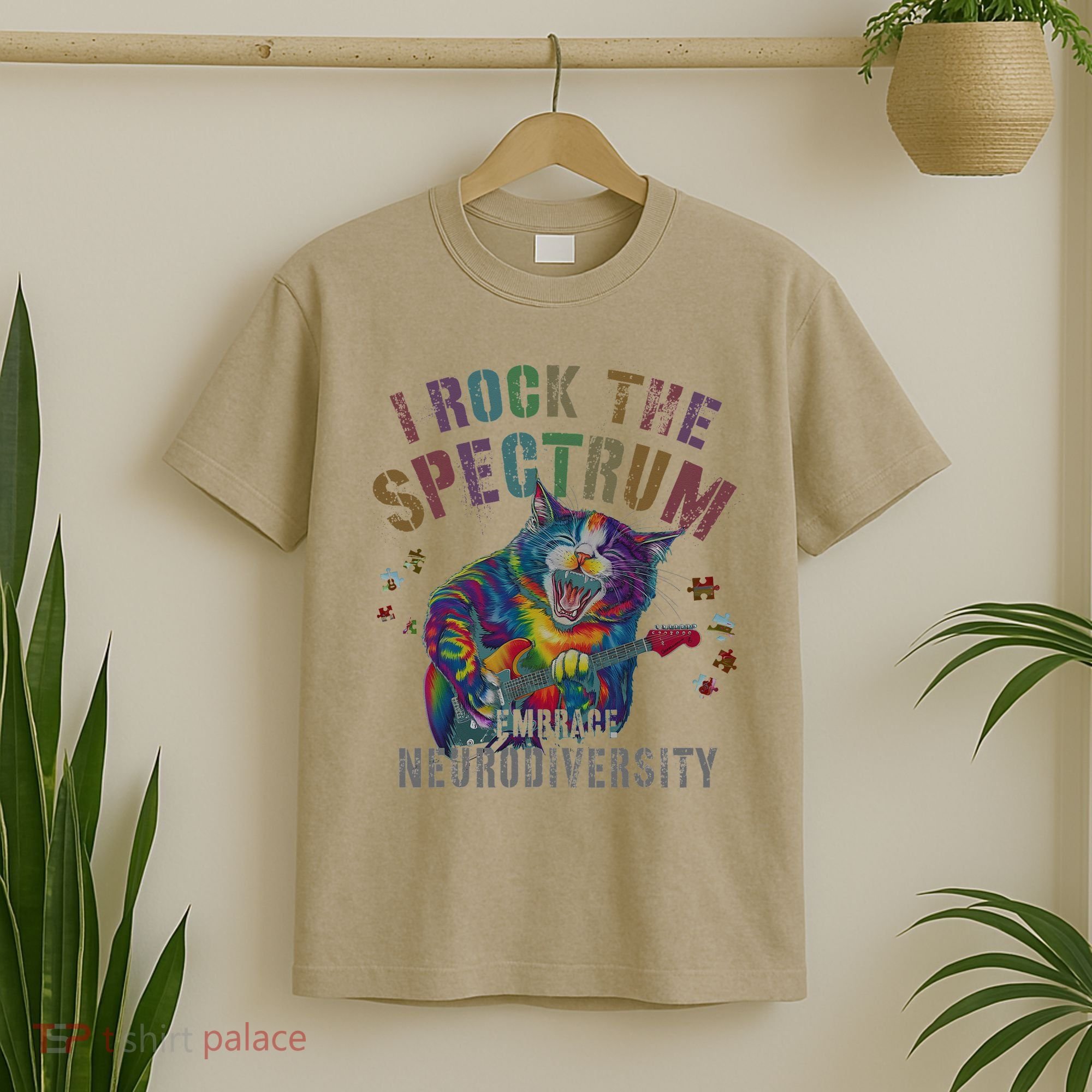 Funny I ROCK THE SPECTRUM Autism Awareness Dad Support T-Shirt