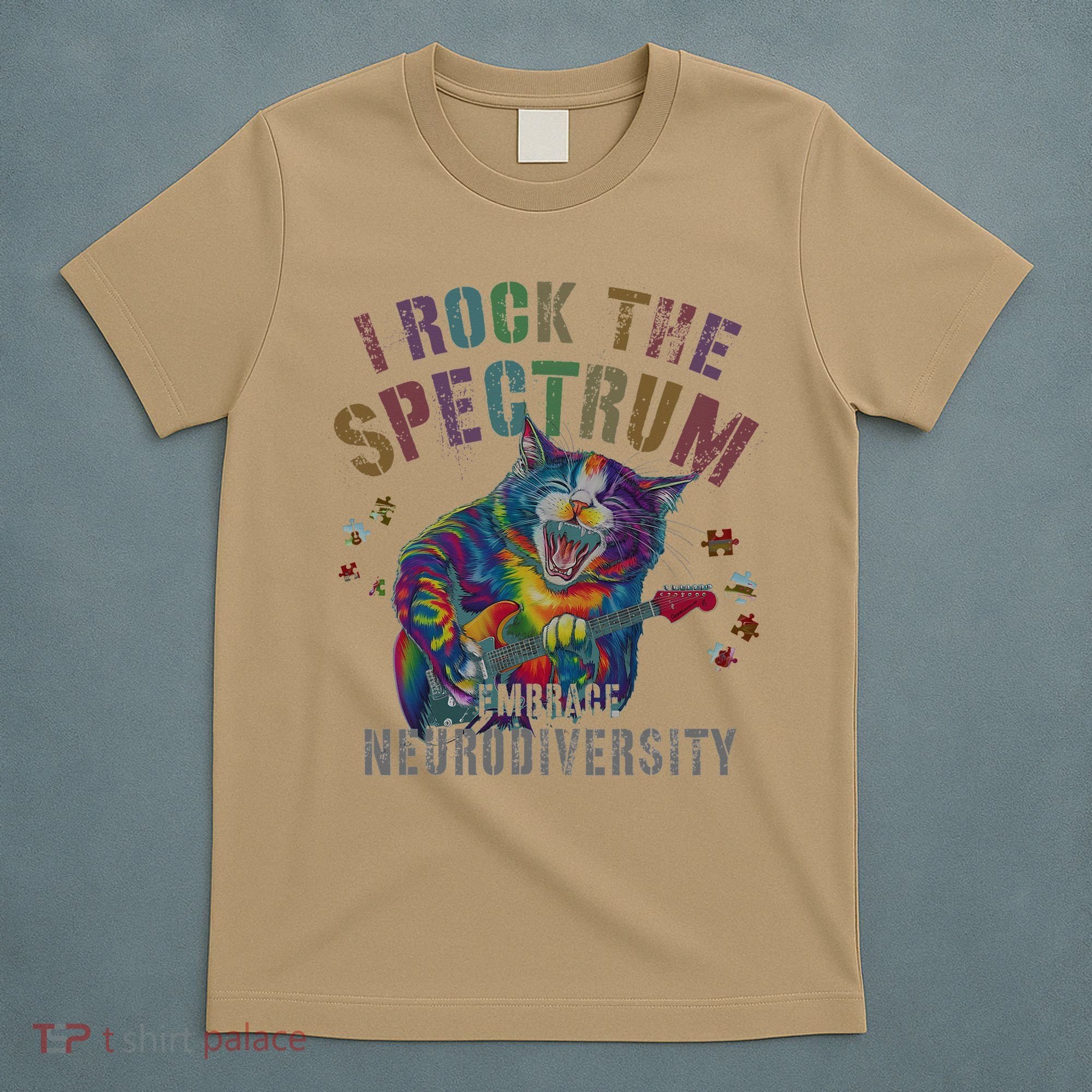 Funny I ROCK THE SPECTRUM Autism Awareness Dad Support T-Shirt