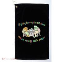 Frog I'd Rather Have Crumbs With Bums Golf Towel thumb 0
