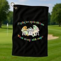 Frog I'd Rather Have Crumbs With Bums Golf Towel thumb 1