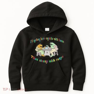 Frog I'd Rather Have Crumbs With Bums Kids Hoodie