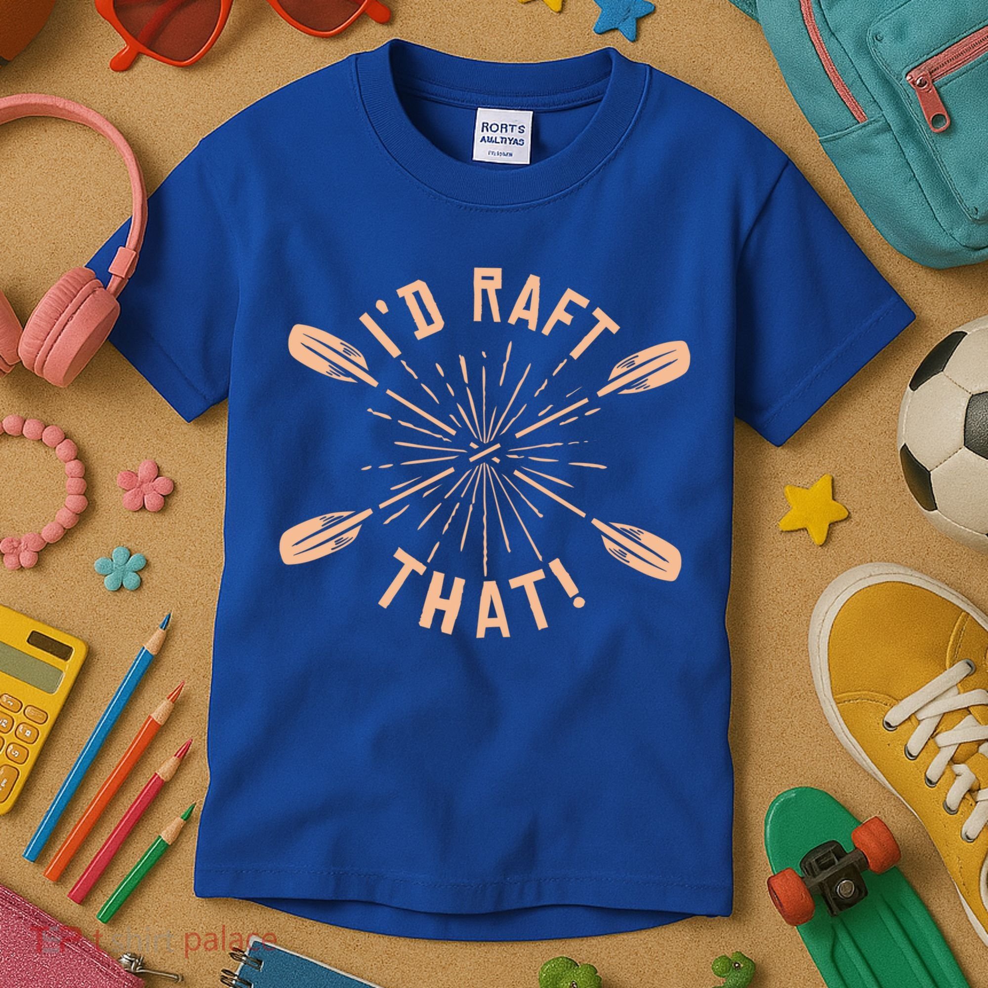 Funny I'd Raft That River Paddling White Water Rafting Gift Kids T-Shirt