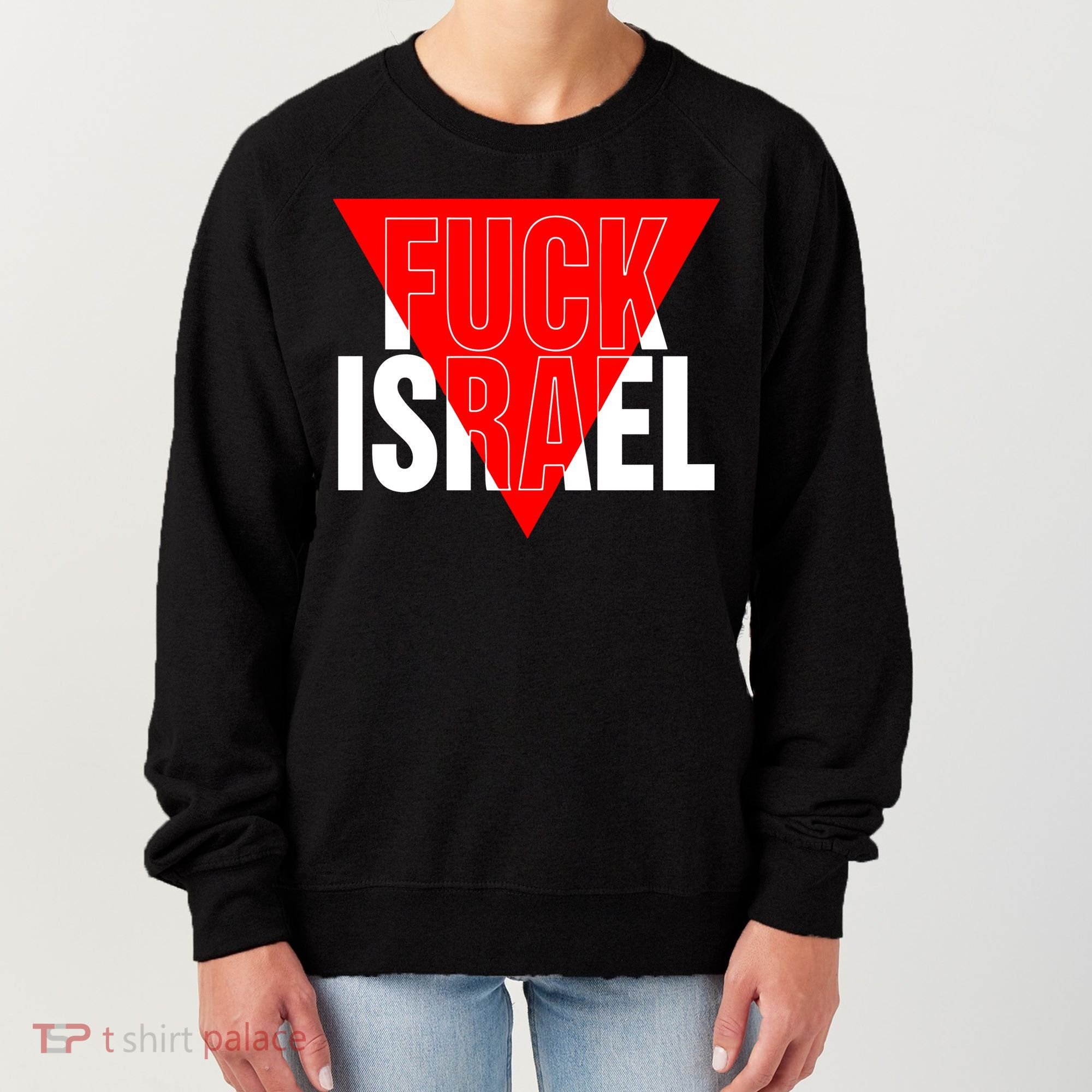 Fuck Israel Red Triangle Women's Sweatshirt