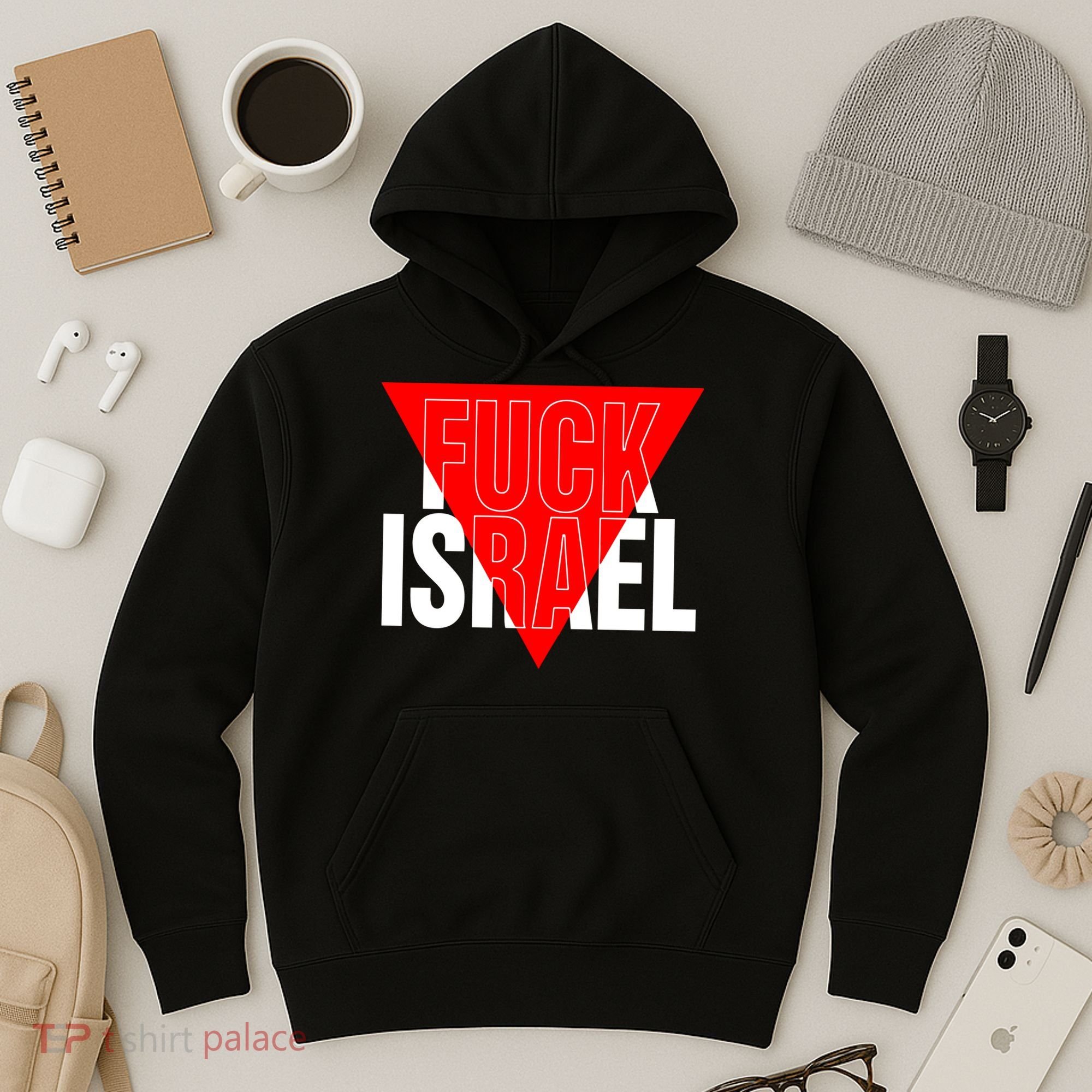 Fuck Israel Red Triangle Hoodie