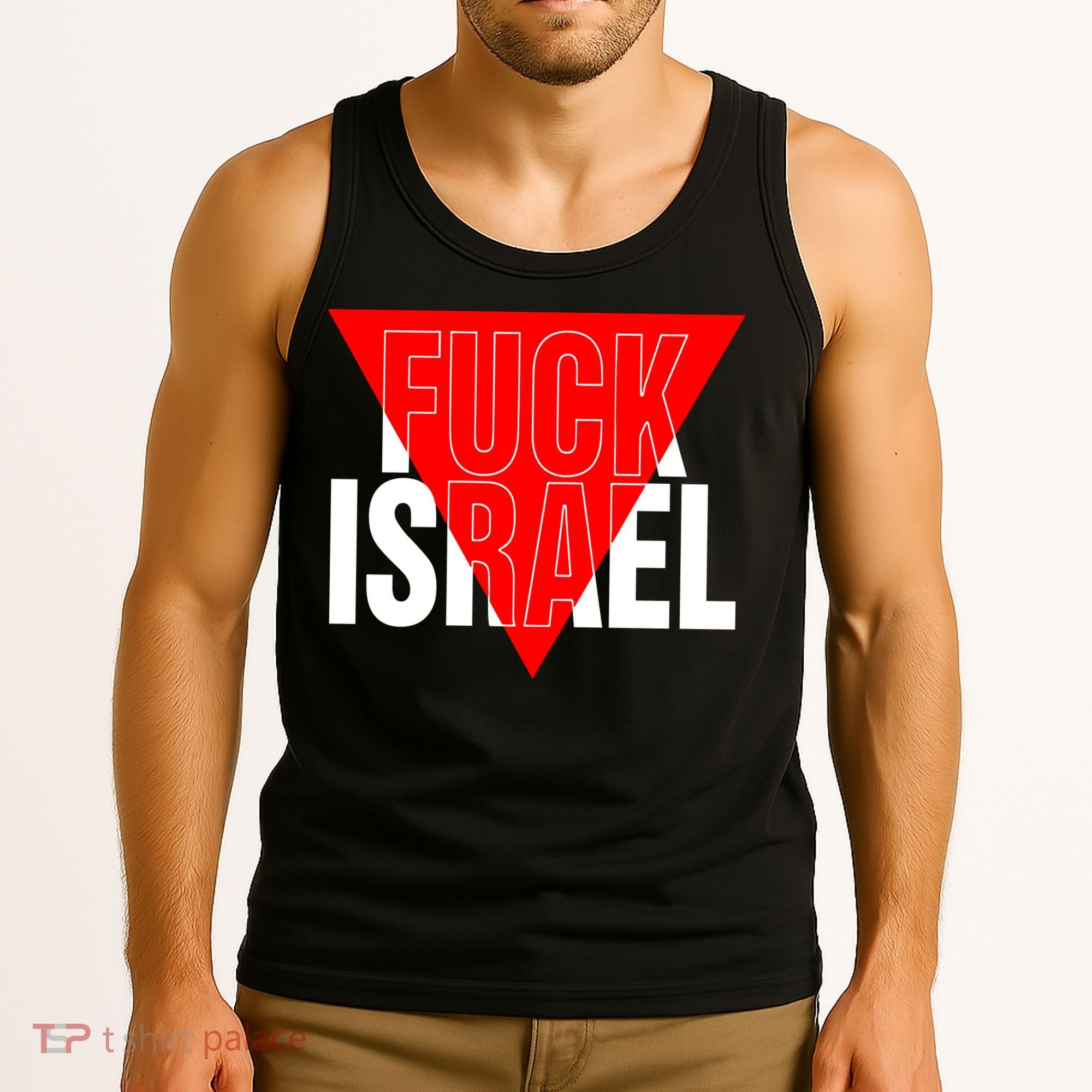 Fuck Israel Red Triangle Tank Top