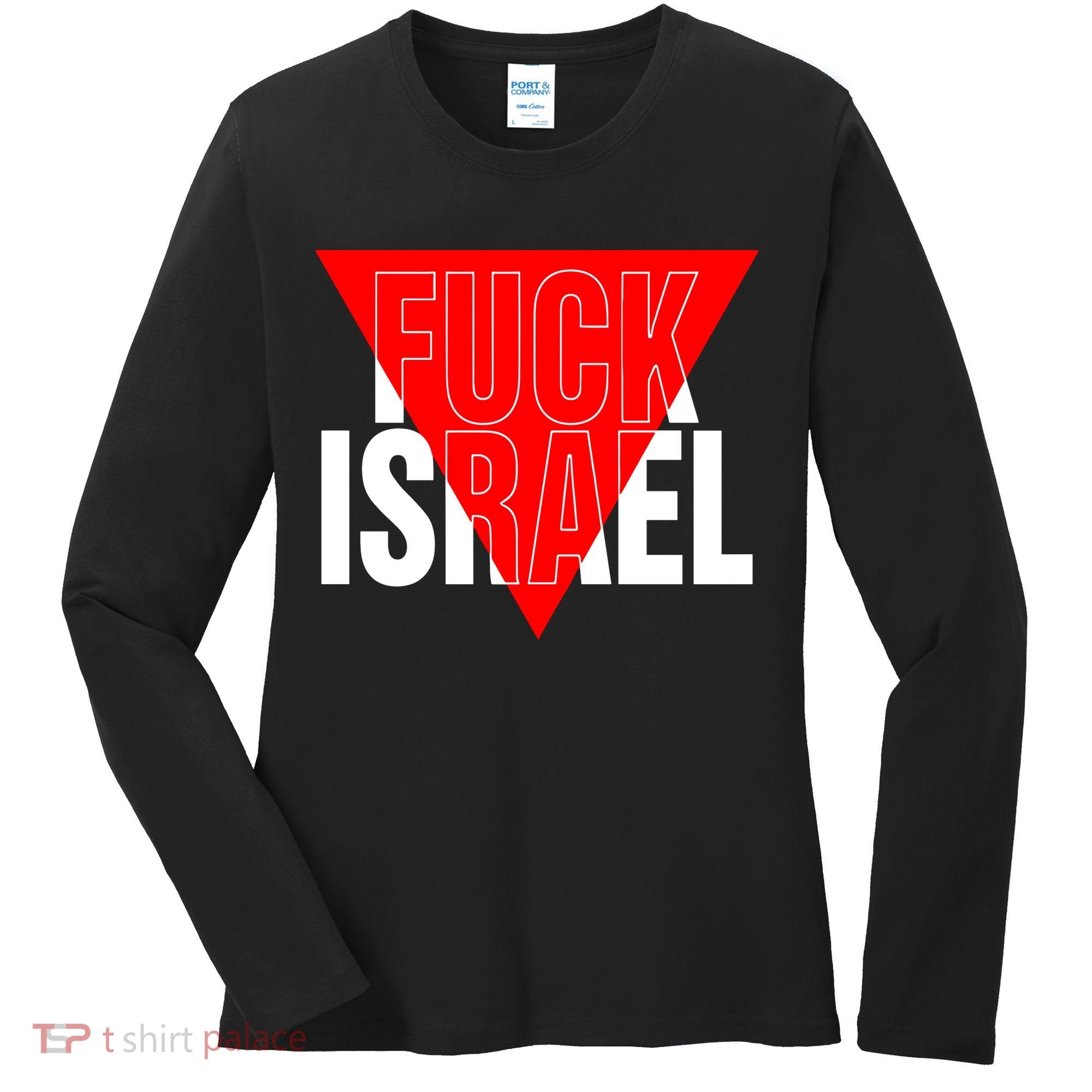 Fuck Israel Red Triangle Women's Long Sleeve Shirt