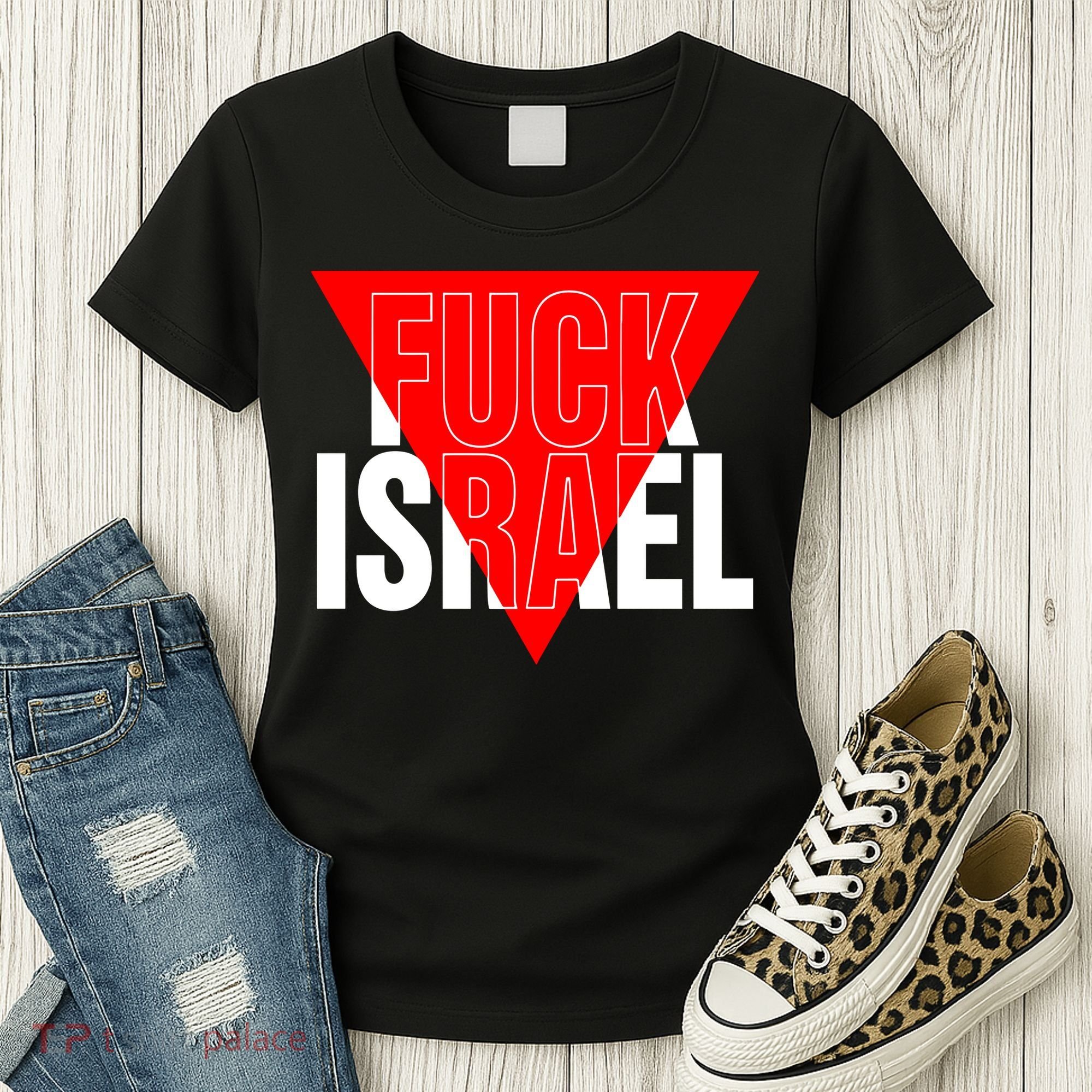 Fuck Israel Red Triangle Women's T-Shirt