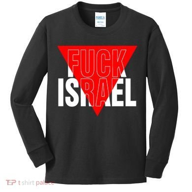 Fuck Israel Red Triangle Kids Long Sleeve Shirt