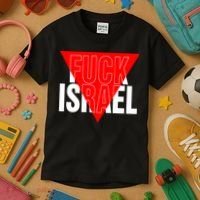 Fuck Israel Red Triangle Kids T-Shirt thumb 3