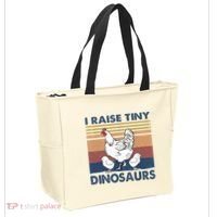 Funny I Raise Tiny Dinosaurs Chicken Joke Farmer Men Women Tote Bag thumb 2
