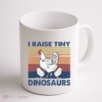 Funny I Raise Tiny Dinosaurs Chicken Joke Farmer Men Women Coffee Mug thumb 1