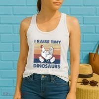 Funny I Raise Tiny Dinosaurs Chicken Joke Farmer Men Women Women's Tank Top thumb 2