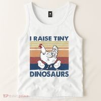 Funny I Raise Tiny Dinosaurs Chicken Joke Farmer Men Women Tank Top thumb 2