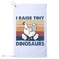 Funny I Raise Tiny Dinosaurs Chicken Joke Farmer Men Women Golf Towel thumb 0