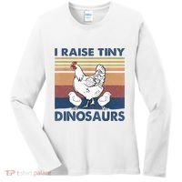 Funny I Raise Tiny Dinosaurs Chicken Joke Farmer Men Women Women's Long Sleeve Shirt thumb 0